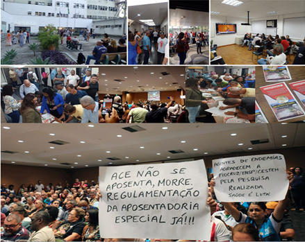 Fotografia da audiência Pública na ENSP debate saúde dos agentes de endemias. Fotografia da audiência Pública na ENSP durante o debate sobre a saúde dos agentes de endemias.