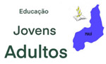 Composição elaborada pelos autores. Nela, está escrito “Educação Jovens Adultos” ao lado de uma silhueta do estado do Piauí e um livro, de onde brota uma planta.