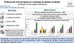 Resumo gráfico do artigo "Práticas de nutricionistas em unidades de diálise no Brasil: avaliação e intervenção nutricionais" apresentando os métodos, o objetivo, os resultados e a conclusão da pesquisa.