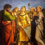 Fotografia da pintura "O Êxtase de Santa Cecília" do pintor Rafael Sanzio